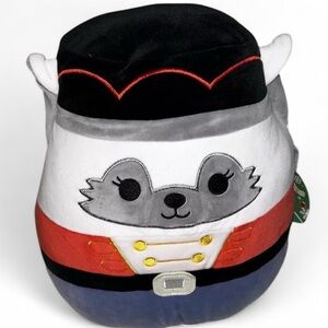 Squishmallow 12” nutcracker cat Plush Toy with Red and Black Accents